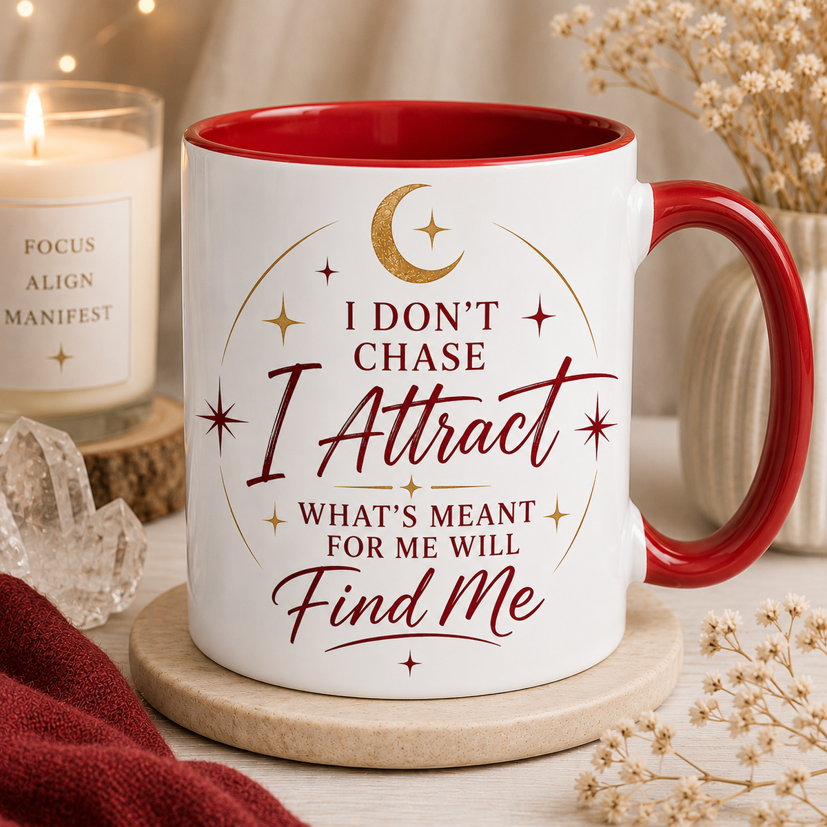 I Don't Chase I Attract Mug | Manifestation Mug | Spiritual Coffee Cup